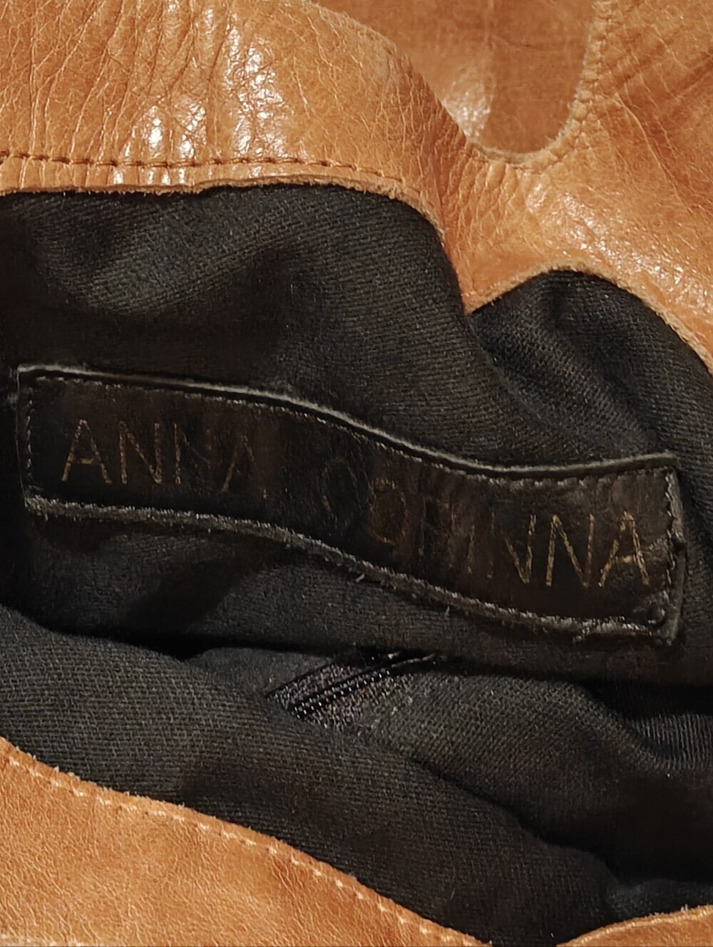 ANNA CORINNA Mid City Leather Tote Large Handbag in Cognac - Picture 16 of 16